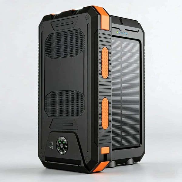 Outdoor Solar Power Bank 10000mAh Fast Charging Compass LED Torch Camping Hiking Climbing Emergency Use H260227
