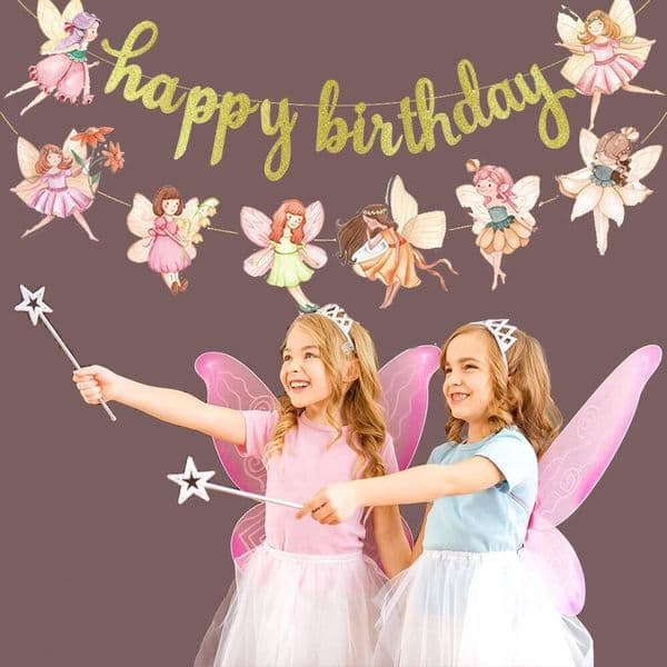 Bestseller First Decoration Gold Glitter Birthday Banner Tablecloth Kids Fairy Flower Theme Party Baby Shower Decor Supplies ddmytues