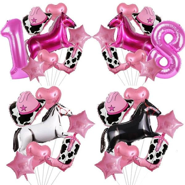 Bestseller Girls First Decoration Horse Birthday Number Cowgirl Hat Boot Foil Balloon Western Rodeo Party Decor Favors ddmytues