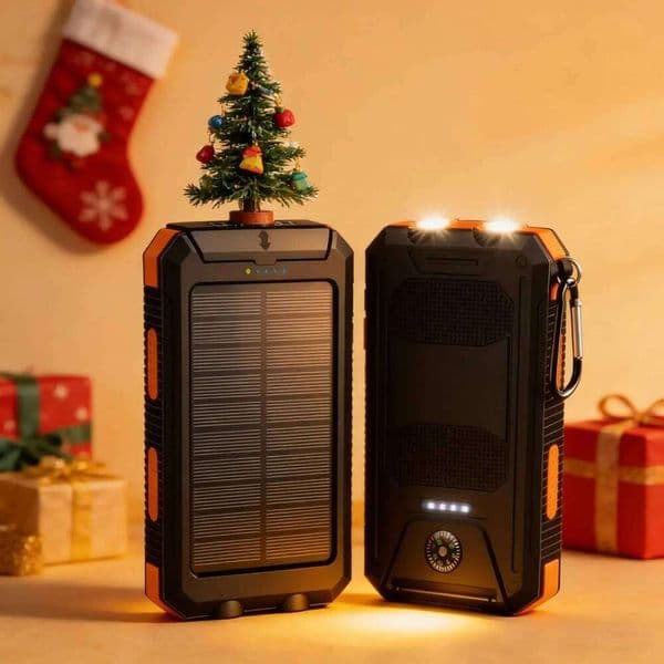 10000mAh Solar Power Bank with Compass LED Flashlight Outdoor Travel Camping Emergency Gear H260227