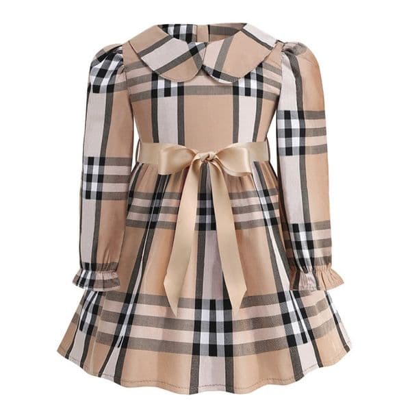 Designer Kids Clothes Baby Girls Dress Kids Lapel College Wind Bowknot Short Sleeve Pleated Polo Shirt Skirt Children Casual Girl Designer Kids Clothing Dress