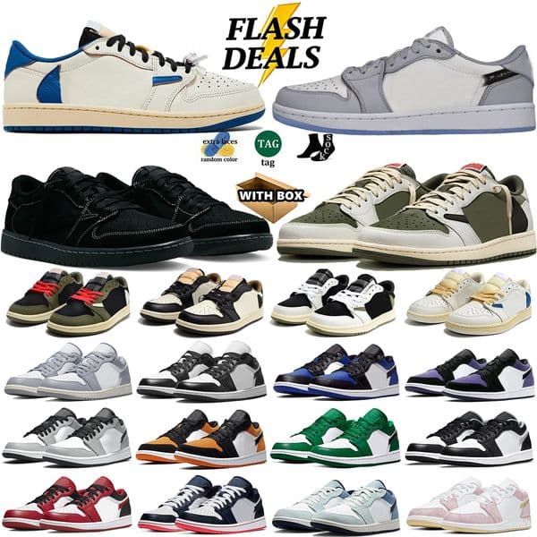 Designer 1s Low Basketball shoes OG Black Phantom Triple White University Blue UNC Bred Toe Light Smoky Grey trainers Outdoor Men Women sneakers