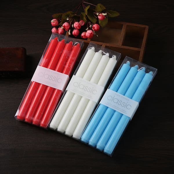 Home Power Outage Emergency Red And White European Classic Romantic Wedding Candlelight Dinner Long Rod Candles Cross-Border Foreign Trade