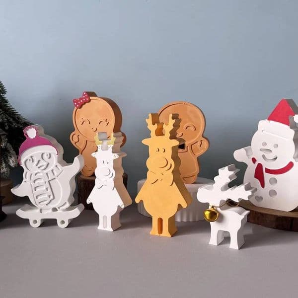 Bestseller Deer Snowman Scented Candle Silicone Mould Gingerbread Man Drip Glue Resin Mold Handmade Car Ornament DIY Christmas Winter Gifts ddmySat