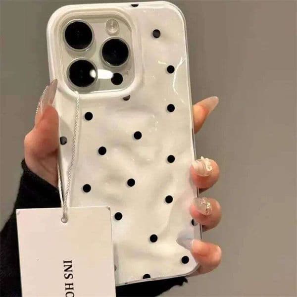 Simple Solid Color Polka Dot Phone Case For iPhone 17 16 15 14 13 12 11 Pro Max Plus 17Air Shockproof Anti-fall Protective Cover 26Y0601