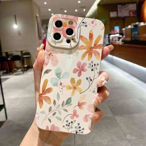Charming Spring Flower Design Case For iPhone 16 15 14 13 12 11 Pro Max Plus 16E 17 Air Shockproof Soft TPU Bumper Cover