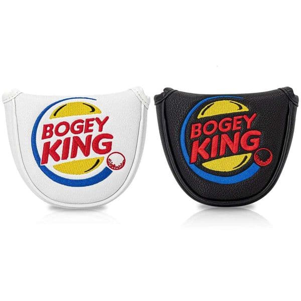 'BOGEY KING' embroidered design protective golf putting cover, black white two colors, fashionable and durable 26L0601