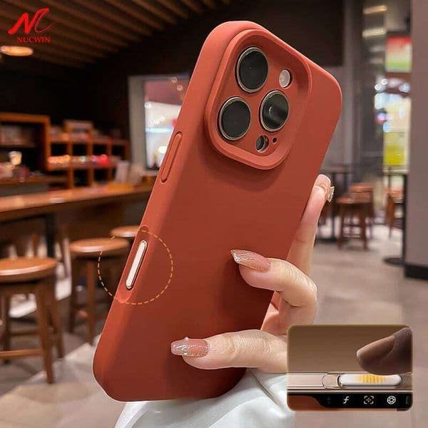 Luxury Liquid Silicone Case 16 Pro Max Plus Soft Cover for iPhone 11 12 13 14 15 17 Air With Camera Control Button