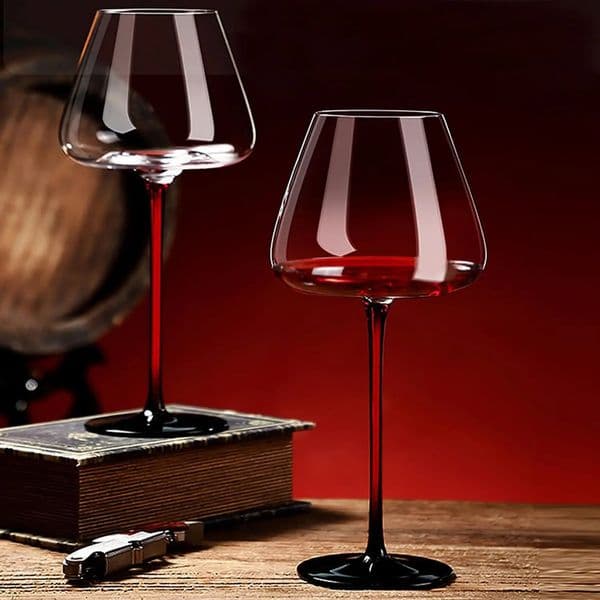 Huge Wine Glasses Crystal Clear Glass Long Stem Wine Glass for RedBlack Concave Bottom Champagne Glasses 240805