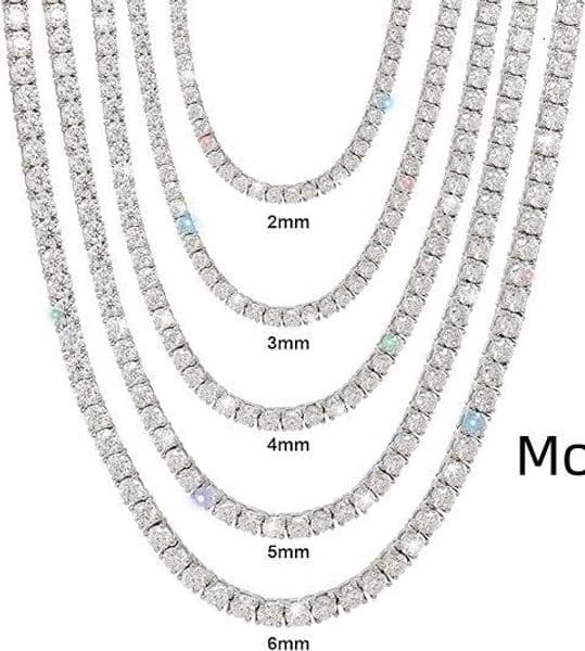 Tennis Chain Real Moissanite 925 Silver Necklace with GRA Certified VVS Moissanite