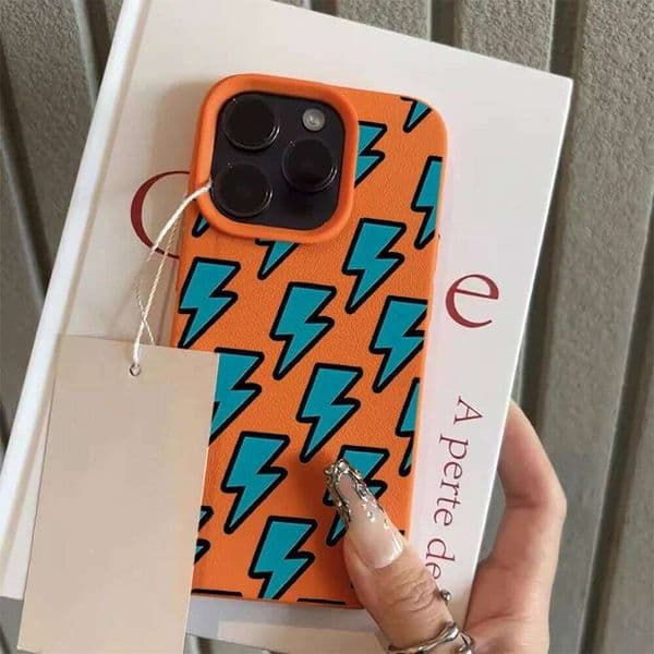 Teal Lightning Bolt Phone Case For iPhone Max 14 15 16 13 12 11 Pro 17 Air 7 8 Plus X XR XS Soft Fashion TPU Cover
