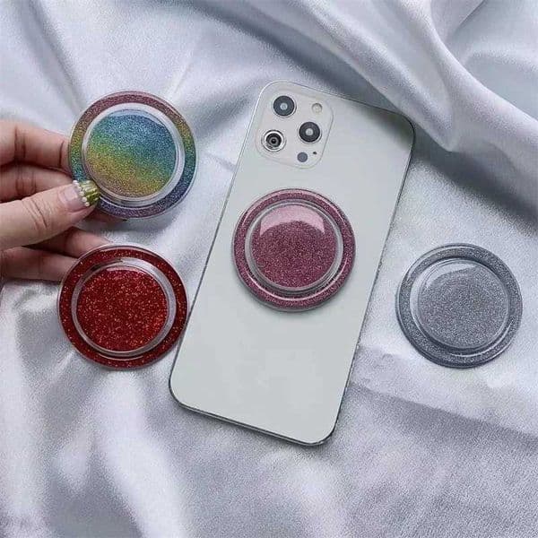 Folding Glitter Magnetic Mobile Phone Grip Holder Socket Pocket port for IPhone Mafe Ring Finger Eing StandJ260601