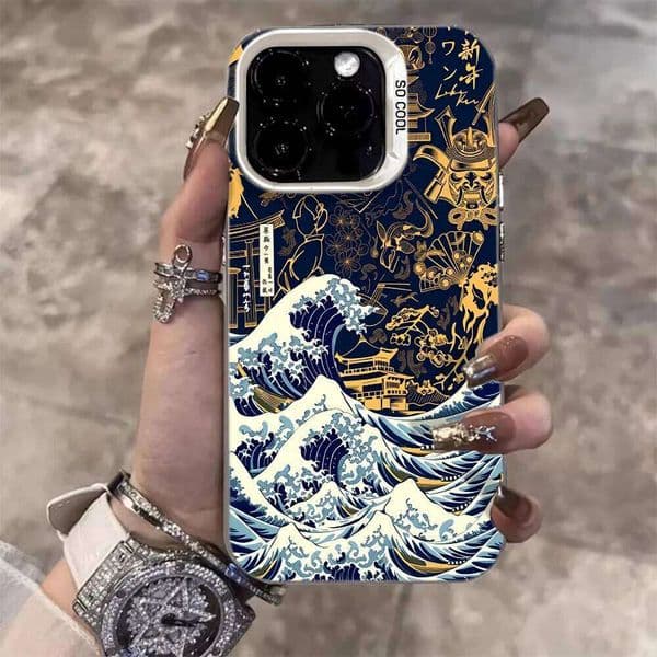 Vintage Japanese Samurai Wave Case For Samsung Galaxy S26 S25 S24 S23 Ultra S22 Plus S21 FE A56 A55 A54 A53 A36 A34 A33 A26
