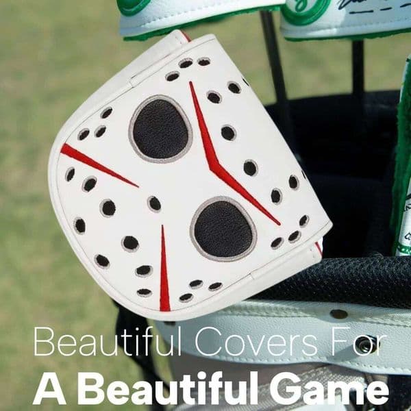 Covers Hockey Goalie Mask Headcover Golf Club pu Leather Mallet Putter Cover with 26L0601
