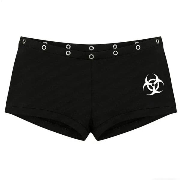 Gothic style garbage rock American fashion Y2K shorts with rivet n hiphop chic print street wear punk pants retro 260601