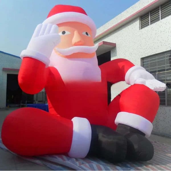 wholesale Inflatable Bouncer For Rental Business Wholesale High Quality 3 Meters Tall Giant Sitting Ground Inflatable Christmas Santa Claus For Decoration