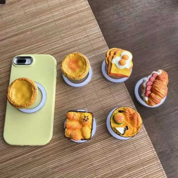 Holder Grip Magnetic Tok Griptok Phone Stand Holder Croissant Bread Egg Cartoon port For iPhone forJ260601