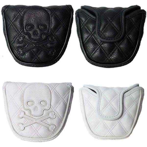Skull Rhombus Magic Tape PU Leather Club Cover Protector for Blade Putter 2 Colors Golf Headcover 26L0602