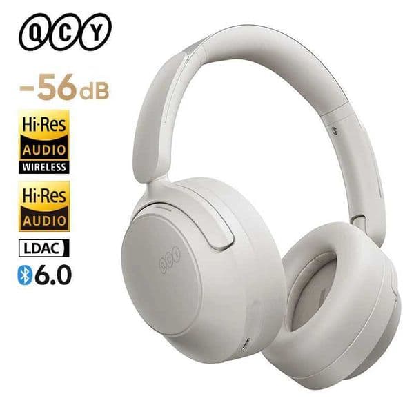 Wireless QCY BH25H3SA Headphones Bluetooth 6.0 Noise Canceling -56dB Over Ear Earphones Hi-Res Spatial Audio Dual Driver Headset L260602