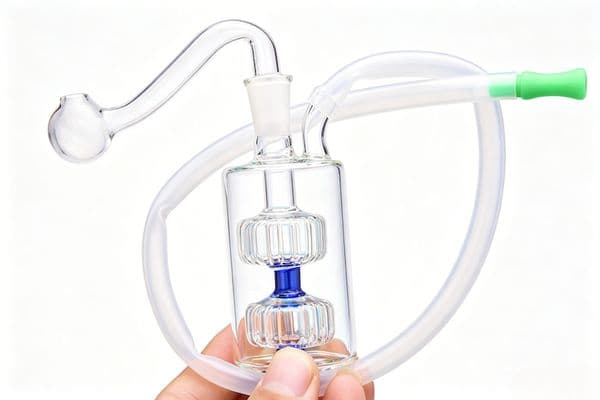 Wholesale Travel Colorful Square Shape Glass Oil Burner Bubbler Hookah Bubbles Portable Mini 10mm female Water Recycle Filter water bong Pipes