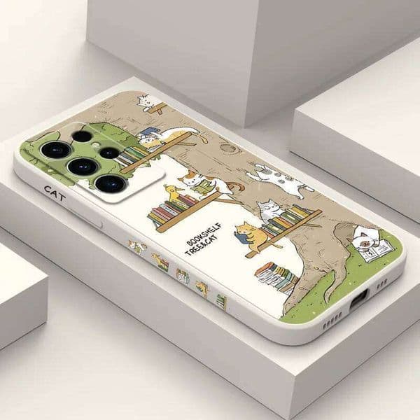 Big Tree Kitten Phone Case For Samsung Galaxy S26 Plus Ultra Liquid Silicone Cover