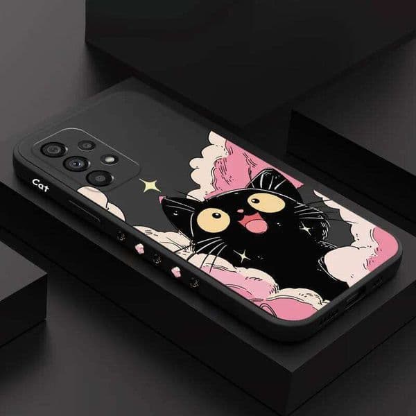 Cloud Cute Cat Case For Samsung Galaxy A73 A53 A33 A23 A13 A03 A72 A52 A52S A32 A22 A12 A02 A02S A71 A51 A31 A21S 4G 5G Cover