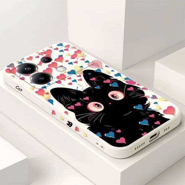 Colored Cat Phone Case For Xiaomi Poco X6 F6 M6 M5 M5S F5 X5 F4 X4 M4 F3 M3 X3 Pro 4G 5G GT Silicone Cover