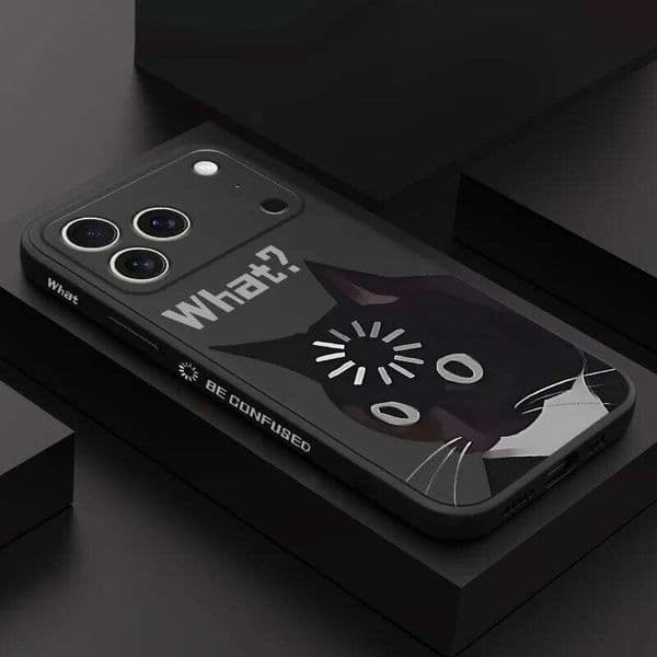 Dumb Cute Cat Phone Case For iPhone 17 16 16e 15 14 13 Air Plus Pro Max Mini Liquid Silicone Cover