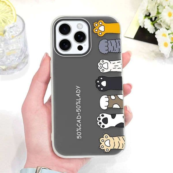 Lovely Cat Paw Phone Case For IPhone 14 13 12 11 Pro Max Mini 7 8 6 6S Plus X XS XR SE 2020 2022 Candy Colored Cover