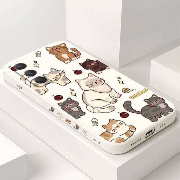 Cute Cat Phone Case For Samsung Galaxy A56 A55 A36 A35 A26 A25 A15 A17 A16 A07 A06 A05 A05S A54 A34 A24 A14 A04 A04S A04E 4G 5G