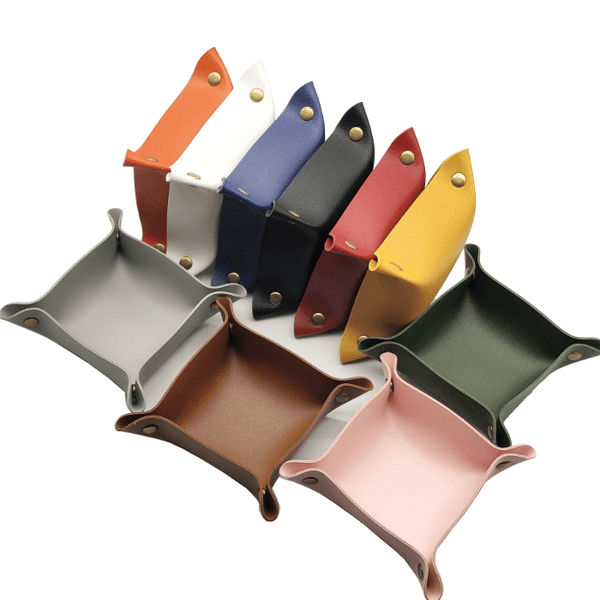 Luxury brand storage box square tray leather storage tray entrance key sundry box desktop candy box