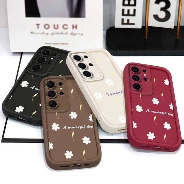 Rain Daisy Phone Case For Samsung Galaxy S26 S25 S24 FE Plus Ultra 5G Staircase Soft Cover