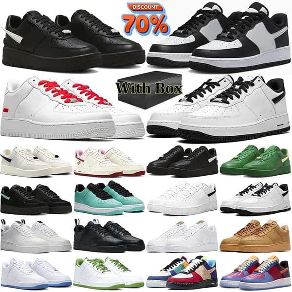 free shippin g 1s runn ing s h oes 1 fo r wo men mens tr ainers one tripl e whi te bl ack whe at panda high l ow desig ner out door sneakers with