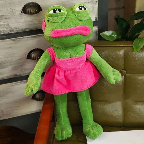 45cm Toy Soft Stuffed Pillow Magic Expression Pepe The Sad Frog Animal Plush Doll Birthday GIfts For Girls Boys 240722