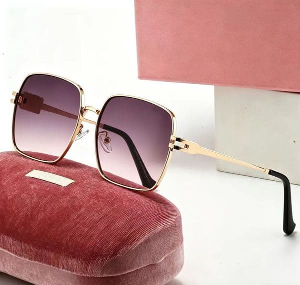 Mm Glasses Sunglasses Designer Muimuiity Miue Glasses 2026 Trendy Square Sunglasses For Men And Women Glasses Mens Simple Metal Frame Versatile Sunglasses