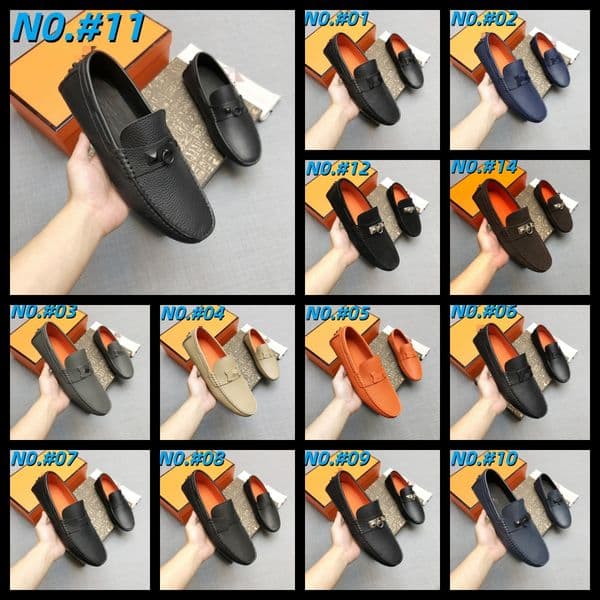 2026 Top Genuine Leather Men Designer Loafers Shoes 2023 Luxury Brand Italian Mens Loafers Moccasins Breathable Slip On Formal Driving Shoes Men Plus Size 38-46