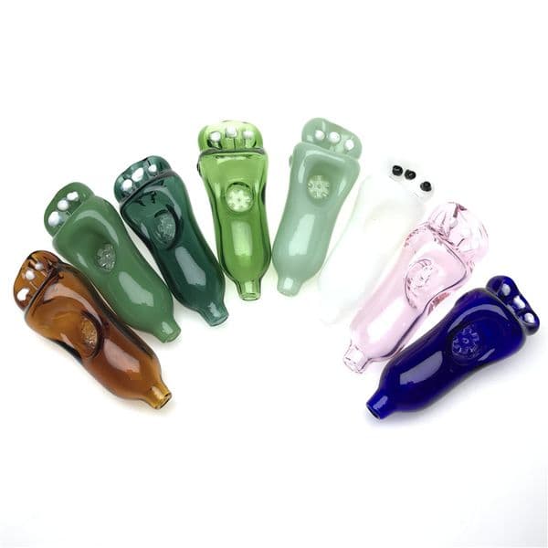 3.7 Inch Deep Bucket Smoking Pipe Mini Cute Little Feet Deep Bucket Clear Thick Snowflake Filter Screen