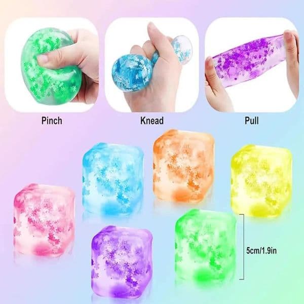 Mini 5 * 5cm ice cube holding toy pressure reducing tofu shaped transparent ice cube Moqi sensor toy for children