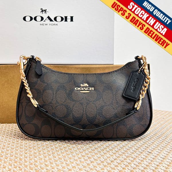 Designer Bag Shoulder Bag Teri Chain Handbag Quilted Glazed Leather Gold Tone Hardware Detachable Straps Two Ways Wear Zip Top Purse Luxury Handbag for Women