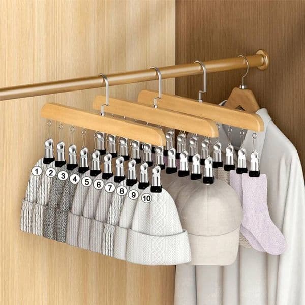 Portable 10-Clip Baseball Hat Hook Sock Rack Towel Clip Pant Hanger Organizer For Closet Travel Hanging Organizers ddmynov