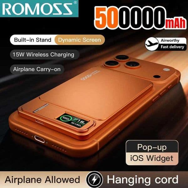 Magnetic ROMOSS 500000mAh Power Bank PD15W Wireless Fast Charging External Battery for Powerbank for iPhone 17/16/15/14 L260604