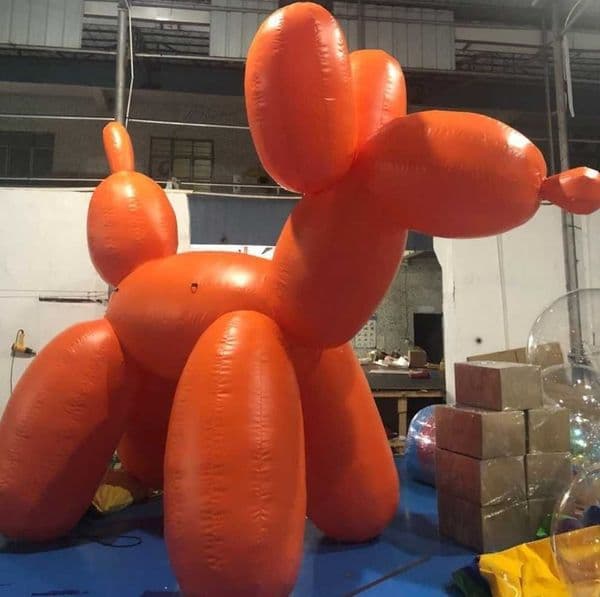 Free delivery Wonderful Giant Inflatable orange Balloon Dog Model with blower For Park Decoration and Advertising