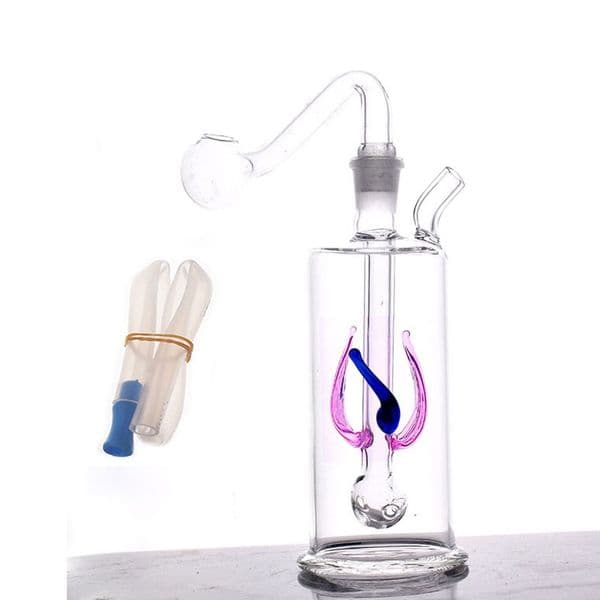 Wholesale Thick heady 10mm Female colorful Inner flower water oil burner bong pipe Mini glass tobacco bongs Bubbler hookah with smoking banger bowl