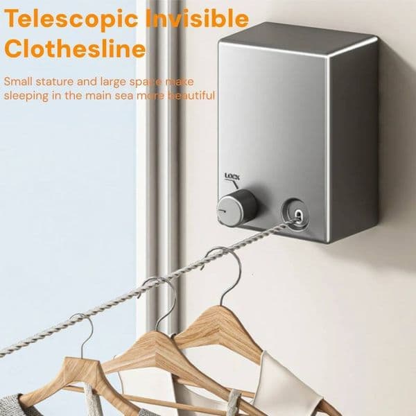 Retractable Clothesline Stainless Seel Pull-Out Clothes-Drying Machine Rope Space-Saving Clothes Drying Rack for Household ddmynov
