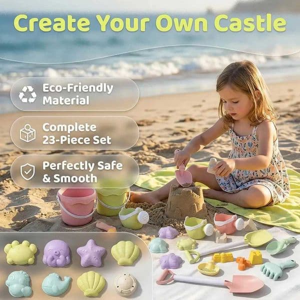 Straw Wheat Kids Beach Toy Set Summer Outdoor Sand Play Kit Eco-Friendly Portable Sand Bucket and Shovel Set Holiday GiftsT260604