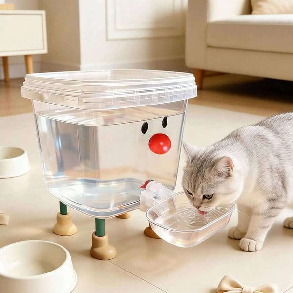 Automatic Pet Dispenser - 3/5 liter Large Capacity Dog Water Fountain, Non-Slip Auto Feeder for Puppies & Cats, No powered