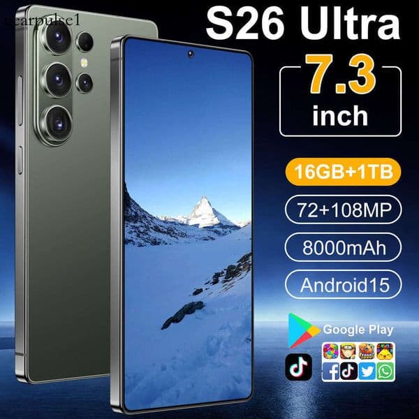 Best-selling mobile phone S26Ultra, with a 7.3-inch punch-hole display and 16GB + 1TB storage, running Android 15 operating system.