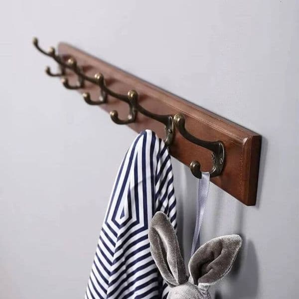 Wall Mounted Solid Wood Coat Rack with Hooks Space Saving Closet Organizer for Hats Jackets Entrance Hallway Decor Furniture ddmynov