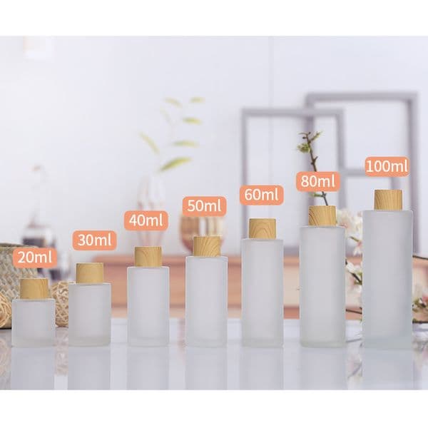 80ml Lotion Spray Pump Bottle Cosmetic Cream Jar Container Portable Lotion Spray Bottles with Imitated Wood Lid