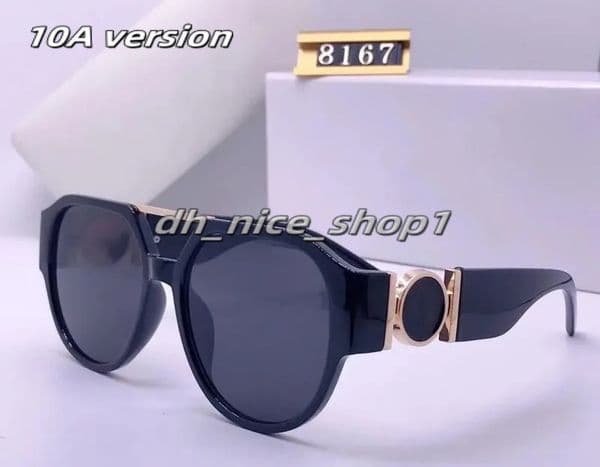 Vesace Glasses Sunglasses Black Gold Gray Lens Geometric Oversized Men Women Vsace Sunglasses with tags Oversize Oval Womens Luxury fashion Eyeglasses ce6